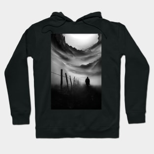 Going Nowhere Black and White Abstract Illustration Hoodie